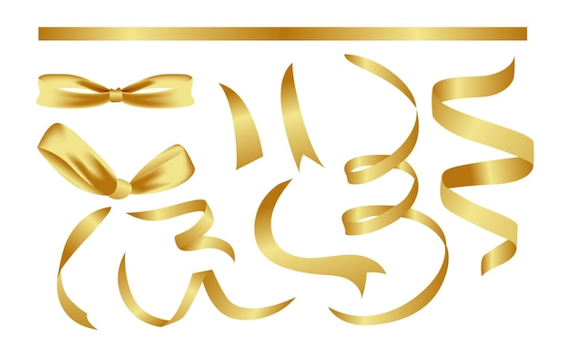 Gold ribbon vector clipart decoration illustration banner