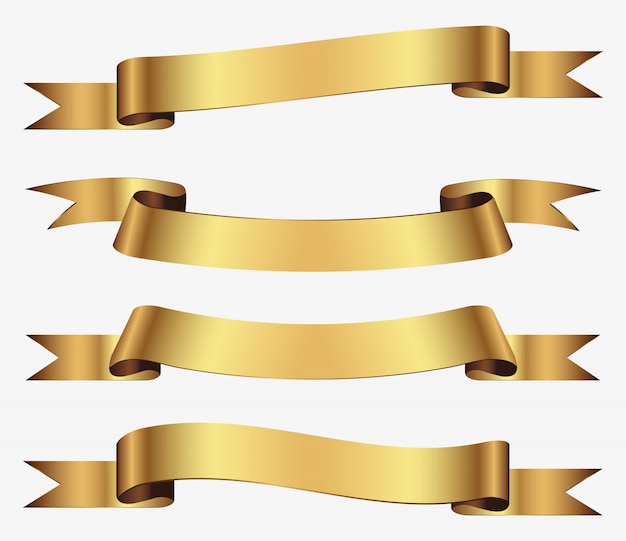 Gold ribbons set