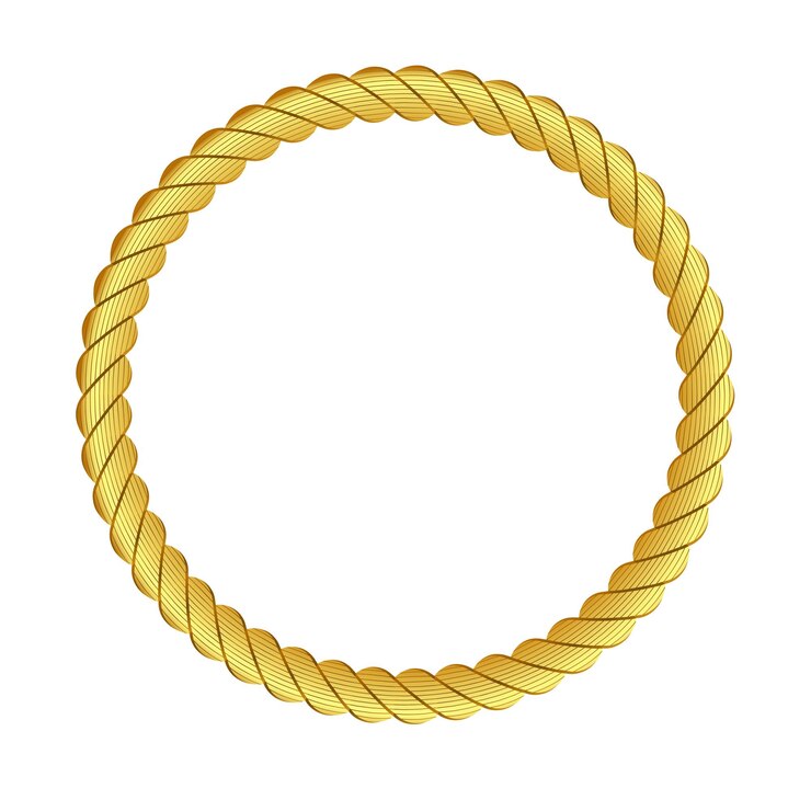 Vector gold rope of realistic nautical twisted rope knots loops for decoration and covering isolated on tra