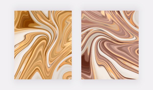 Gold and rose gold liquid marble texture