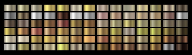gold rose silver holographic bronze and golden foil texture gradation background set