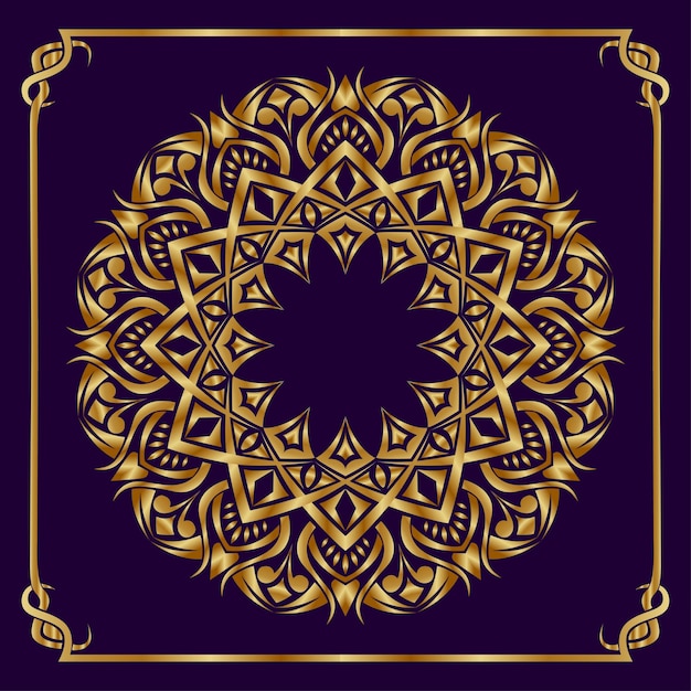 Vettore della mandala della decorazione rotonda dell'oro