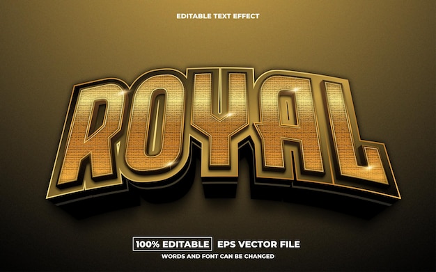 Редактируемый текстовый эффект Gold Royal 3D