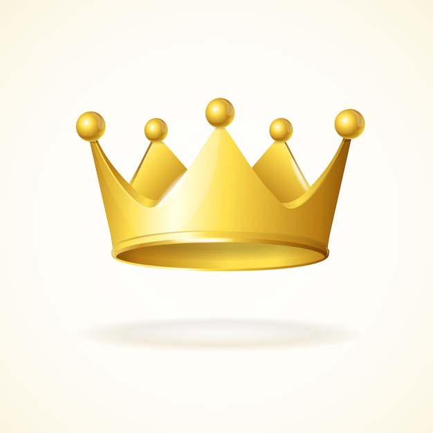 Gold royal crown isolated on a white