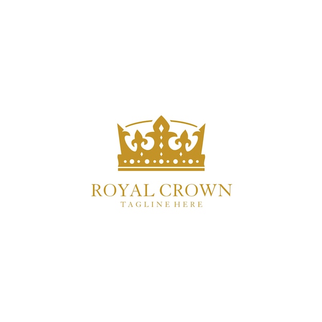 Gold royal crown logo design template