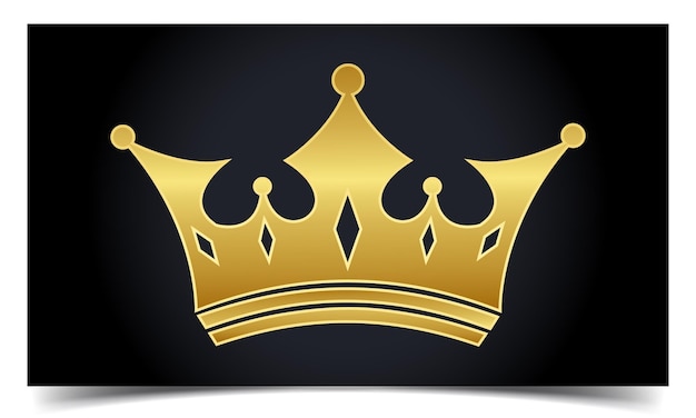 Gold royal king crown icon logo template