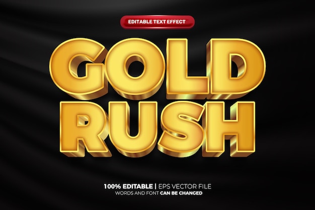 Gold Rush 3d 편집 가능한 텍스트 효과