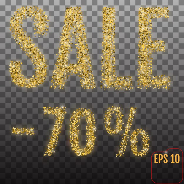 Vector gold sale 70 percent. shine salling background