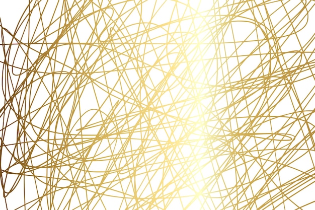 Gold Scribble lines hand drawn seamless pattern