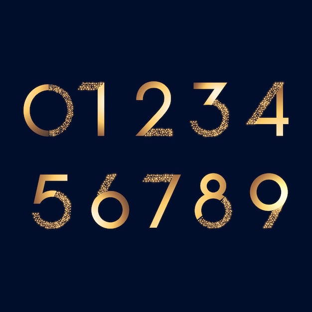 Vector gold set numbers