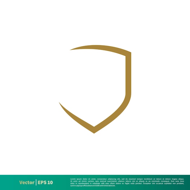 Gold Shield Line Icon Vector Logo Template Illustration Design Vector EPS 10