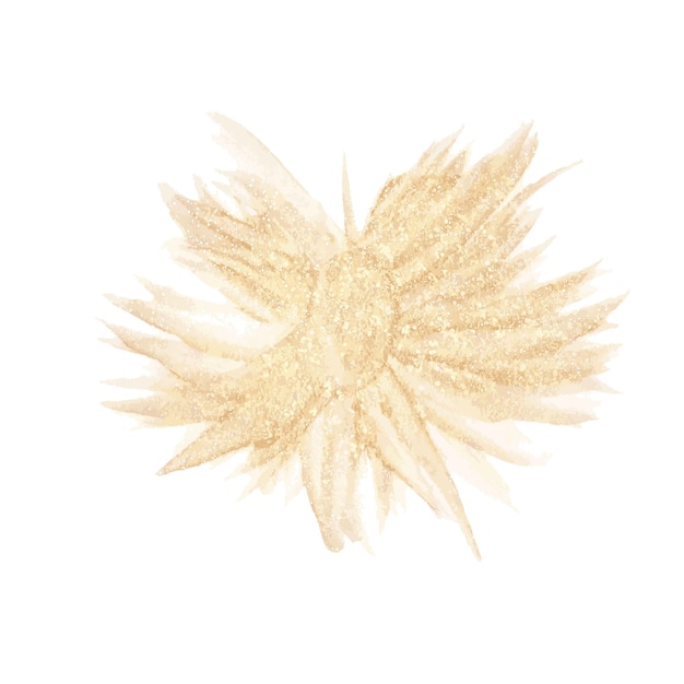 Vector gold shining paint stain handgetekende illustratie penseelstreek verf ornament versieren gouden frame