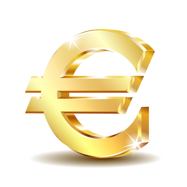 Gold sign euro currency Concept of investment european market savings