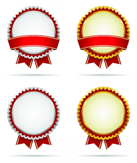 Gold and silver award badges