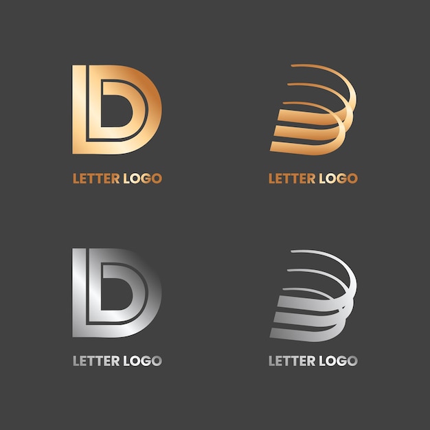 Gold and silver letter D logo