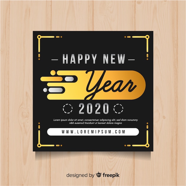 Gold and silver new year template