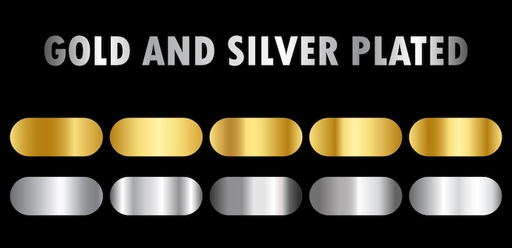 Vector gold and silver plated colors illustration