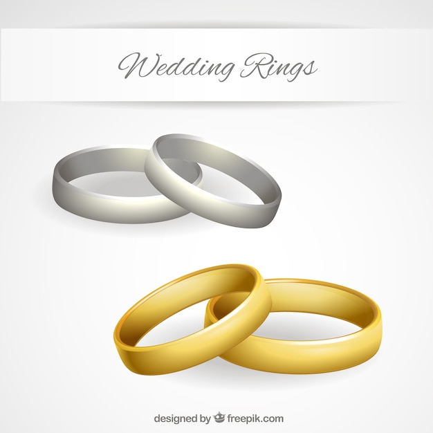 Gold and silver wedding rings