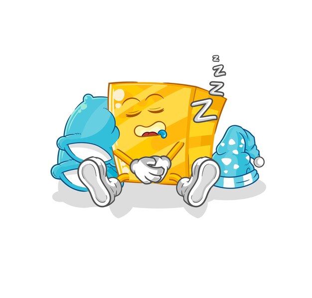 Vector gold sleeping character cartoon mascot vector