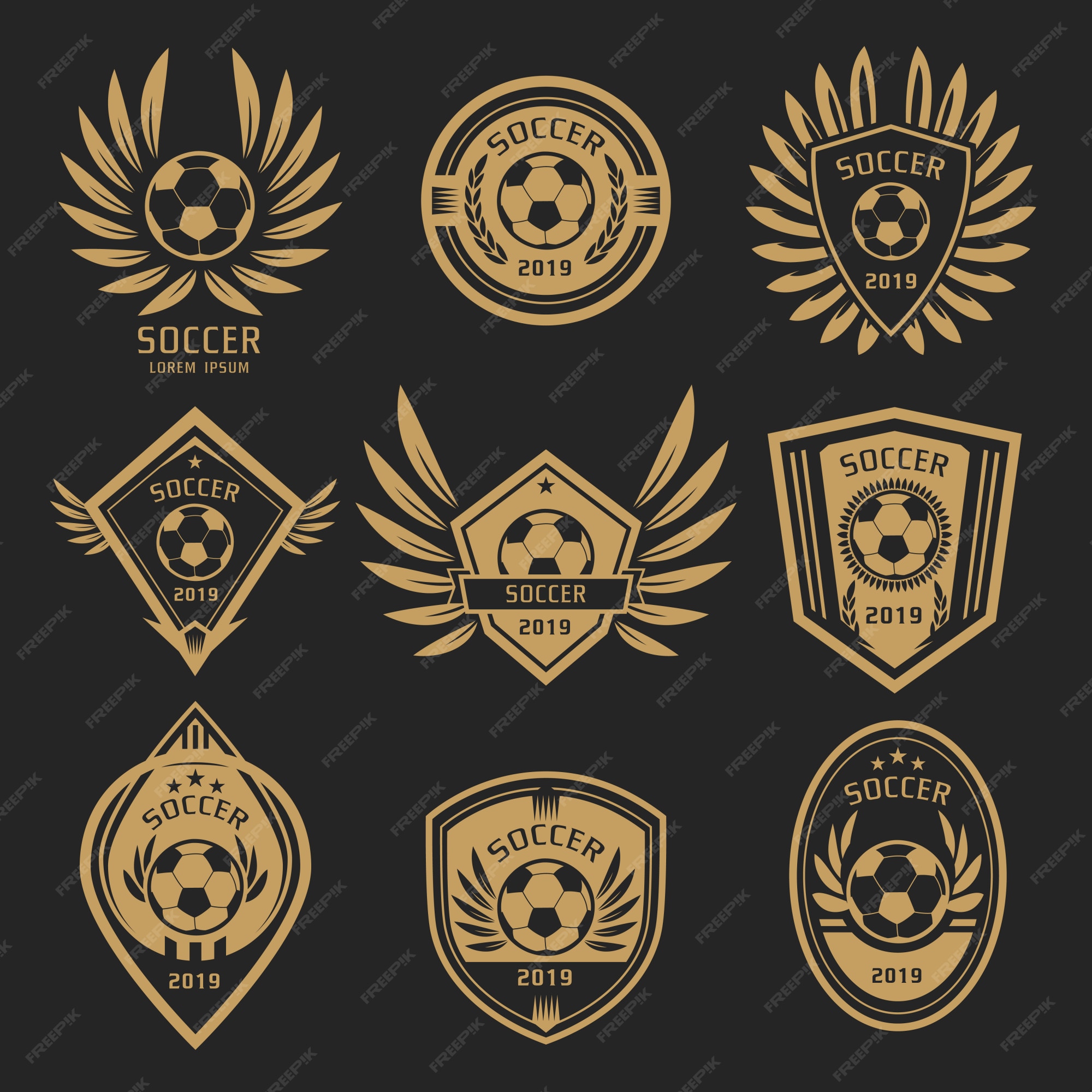 Illustration of golden soccer logo or symbol 24675068 PNG