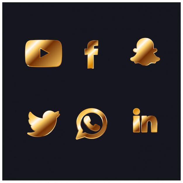 Vector gold social network icon