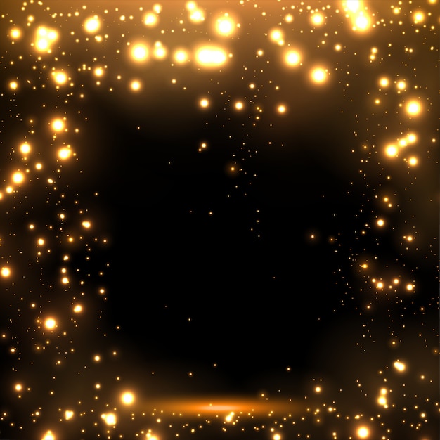 Gold sparkle glitter falling background