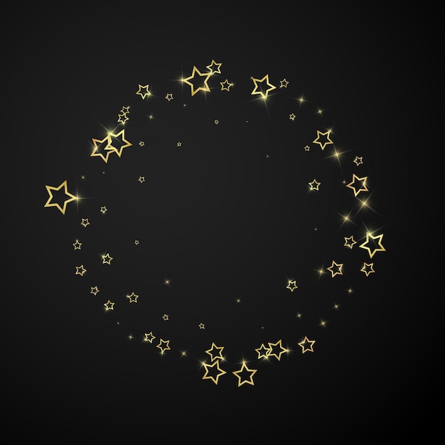 Vector gold sparkling star confetti