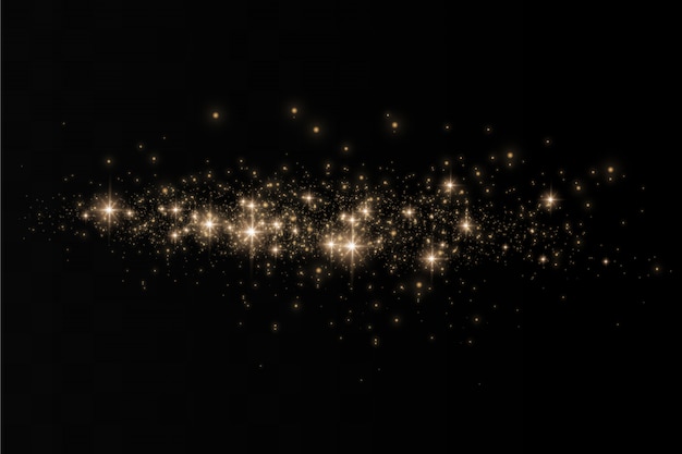 Золотые искры и золотые звезды сверкают особым световым эффектом, сверкают