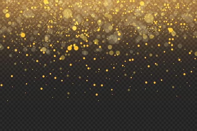 Vector gold sparks and golden stars glitter special light effect