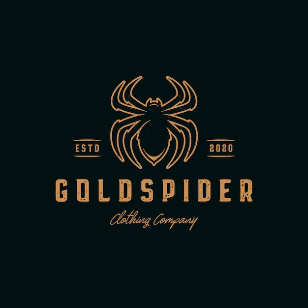 Gold Spider Vintage Logo Template