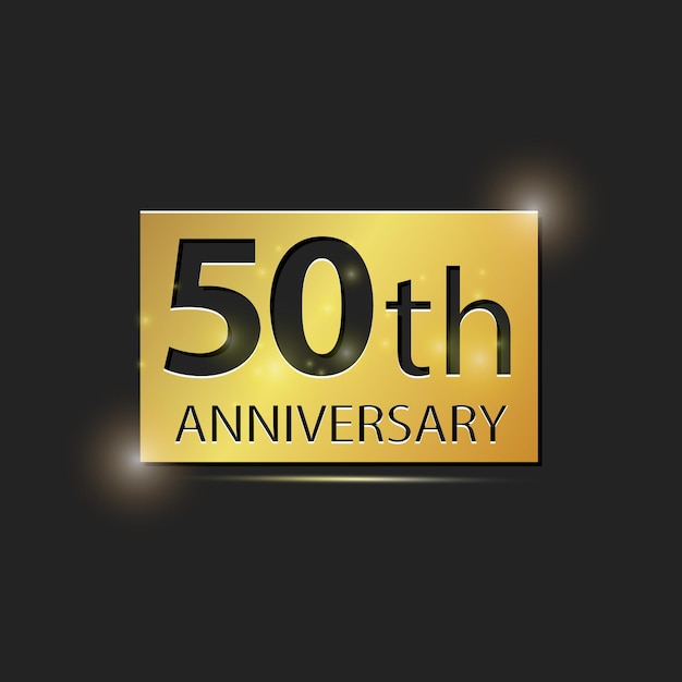 Gold square plate Elegant logo 50th year anniversary celebration