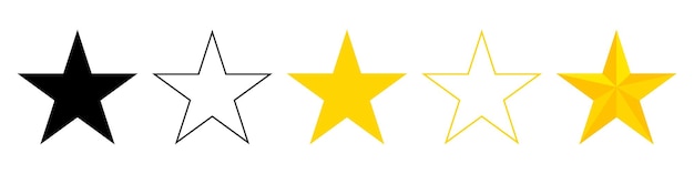 Gold star award on transparent background Five stars rating 5star quality rating icon
