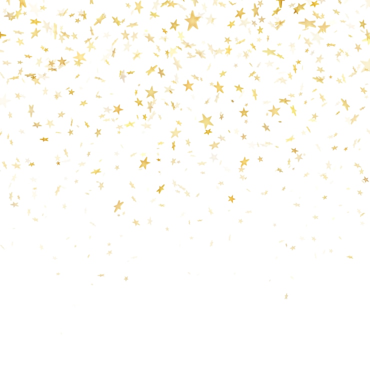 Vector gold star confetti rain festive pattern effect. golden volume stars falling down isolated on black background.