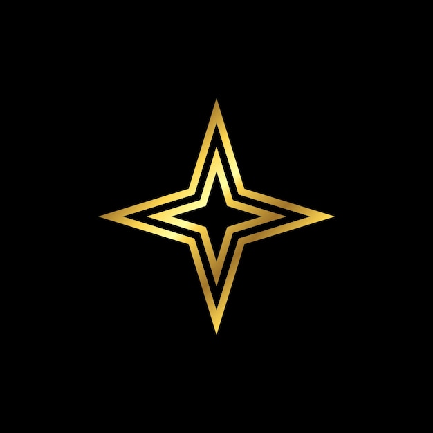 Vector gold star decorative icon vector template