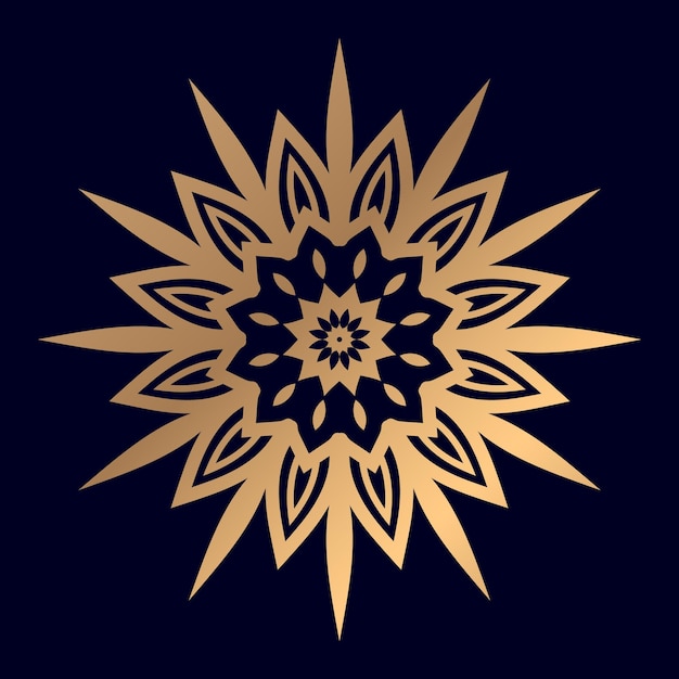 A gold star design with a black background.