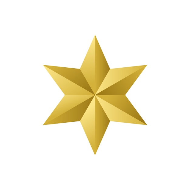 Vector gold star isolated on white background