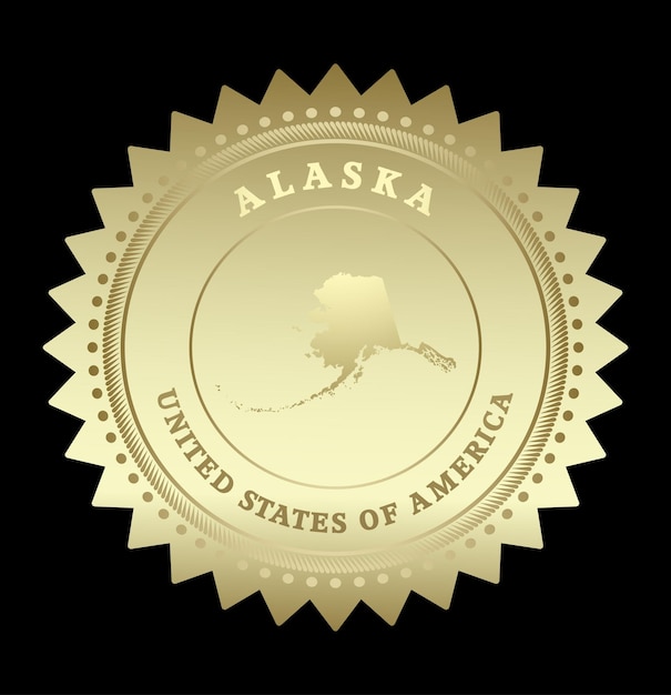 Gold star label Alaska