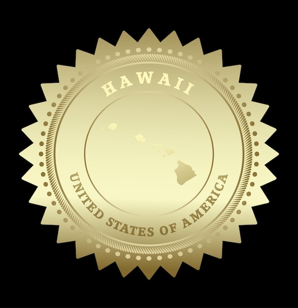 Gold star label Hawaii