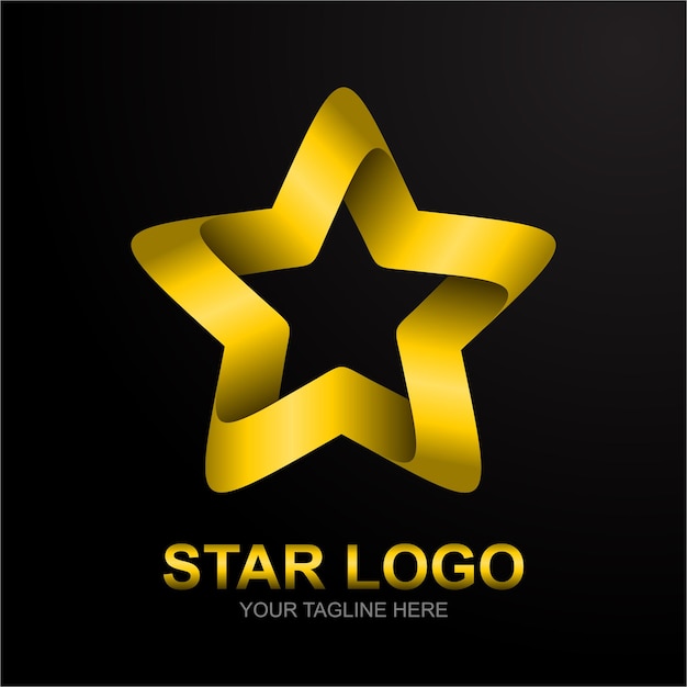 Vector gold star logo with gradient