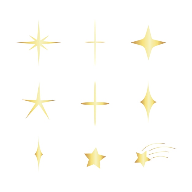 Vector gold star set