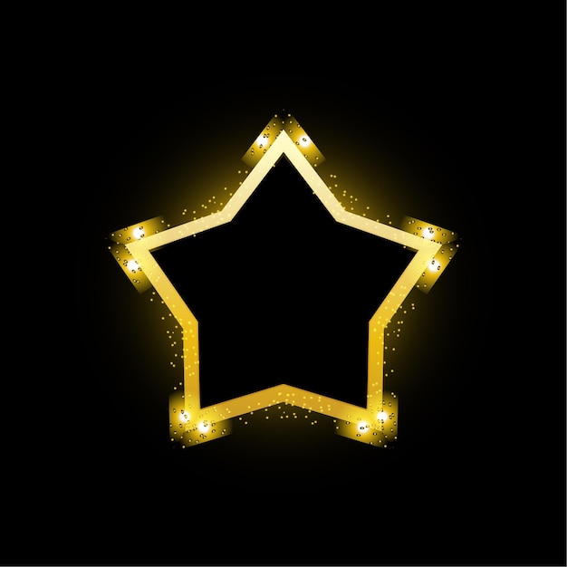 Gold star Single with glowing effect