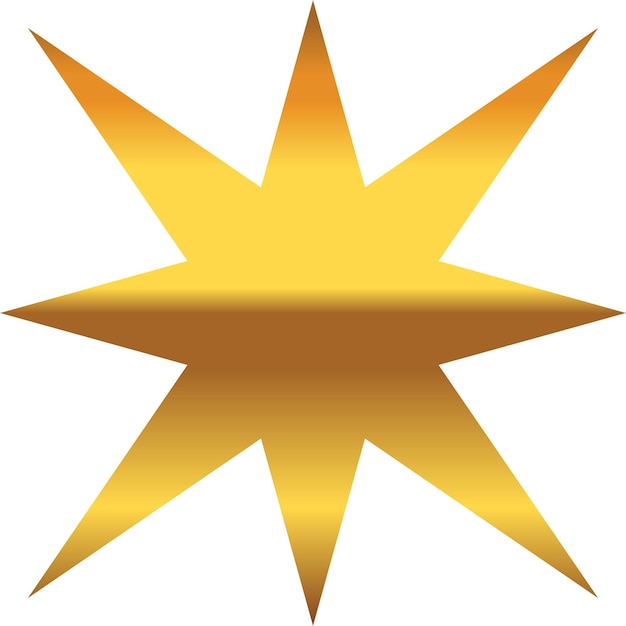 Gold star with on transprent background