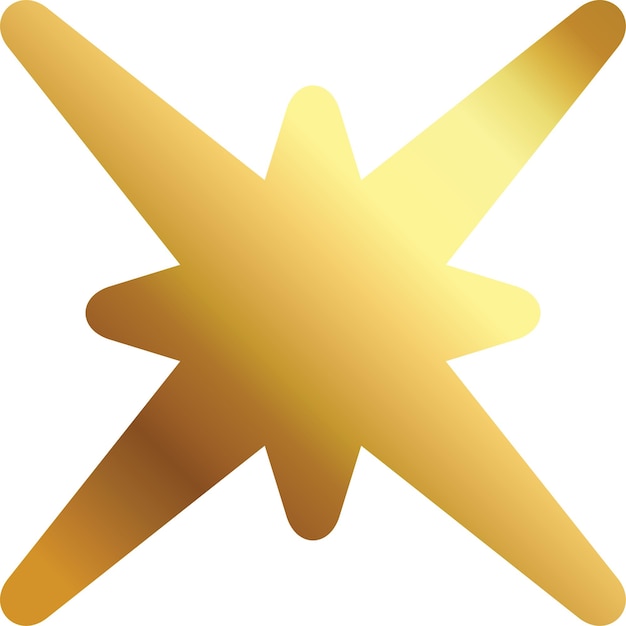 Gold star with on transprent background