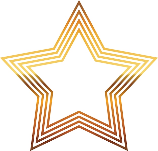 Gold star with on transprent background