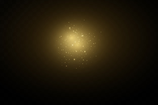 Vettore polvere di stelle d'oro leggera, scintillante