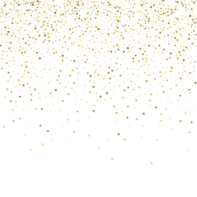 Vector gold stars. confetti celebration, falling golden abstract decora