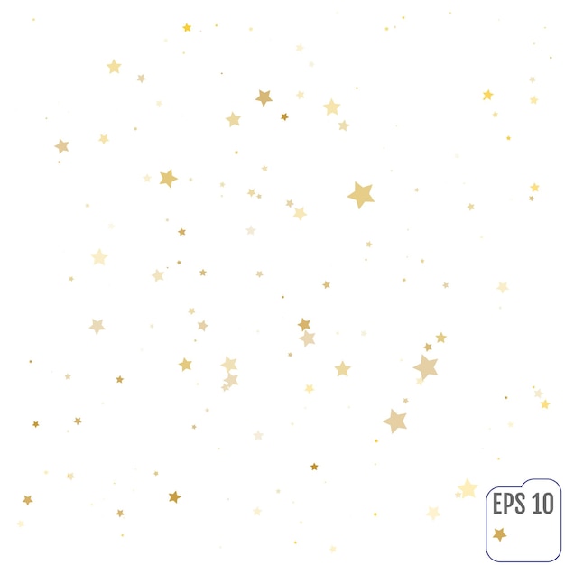 Золотые звезды Празднование конфетти Падение золотого абстрактного украшения для вечеринки по случаю дня рождения празднования годовщины или события праздничного фестиваля Декор Векторная иллюстрация