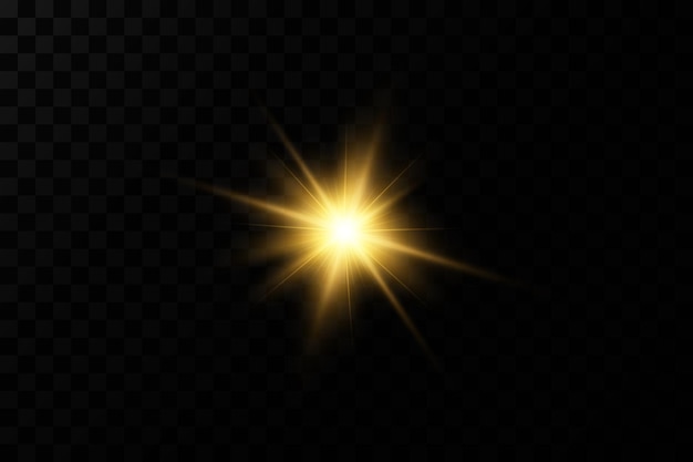 Gold stars glow effect glowing lights sunVector