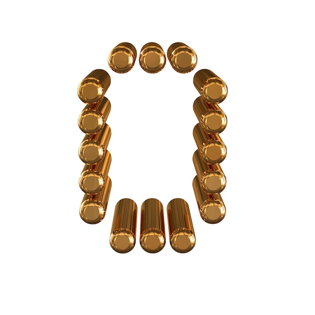 ベクトル 3 d シリンダー番号で作られたゴールド シンボル