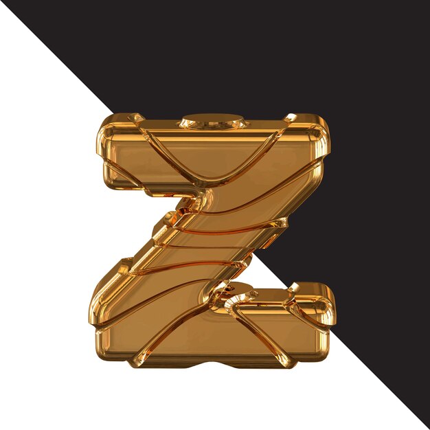 Vector gold symbol with gold belts letter z